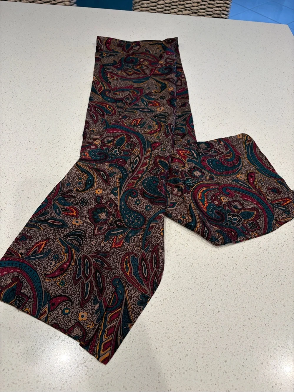 Mens evening dress silk scarf.  Paisley pattern, both sides
